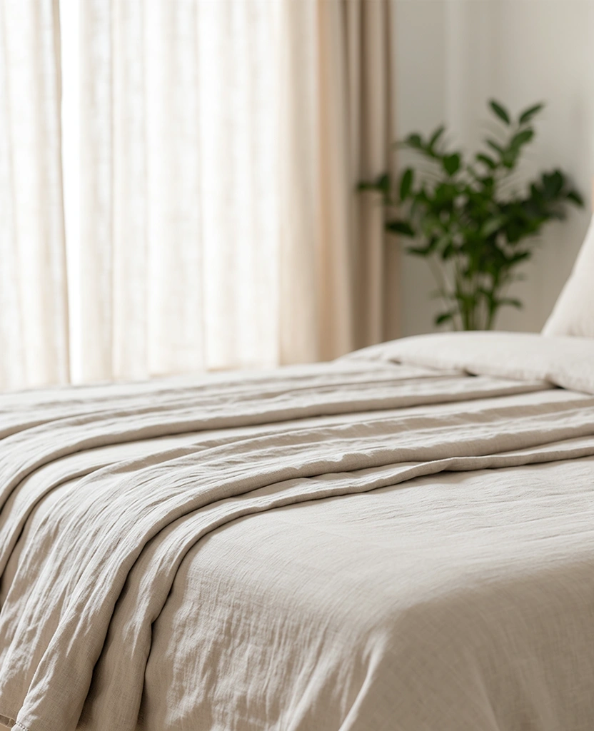 Subtilus miegamojo interjeras